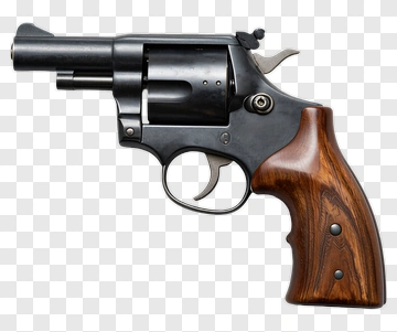 Revolver With Wooden Grip PNG