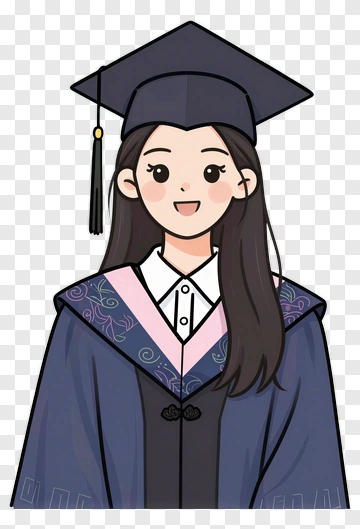 Cartoon Graduate In Graduation Attire PNG