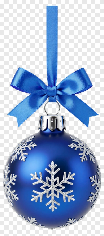 Blue Christmas Ornament With Snowflakes PNG