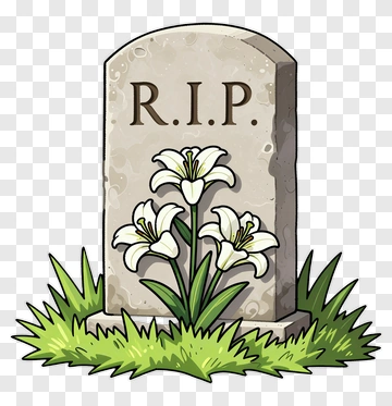 Gravestone With White Lily PNG