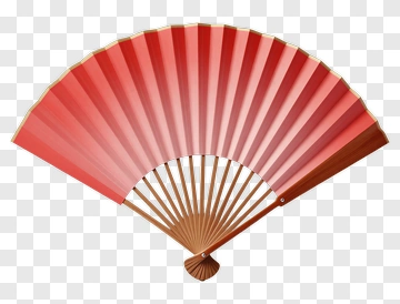 Traditional Red Gradient Hand Fan PNG