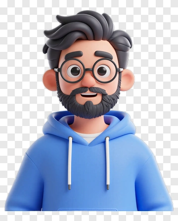 Cartoon Man With Beard And Glasses PNG