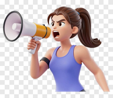 Woman Holding Megaphone PNG
