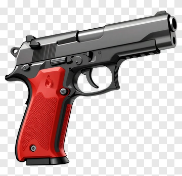 Red And Black Pistol PNG
