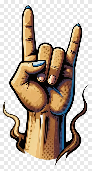 Hand Making Rock Gesture PNG