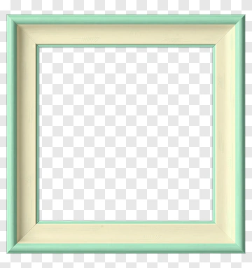 Wooden Frame With Cyan And Beige Finish PNG
