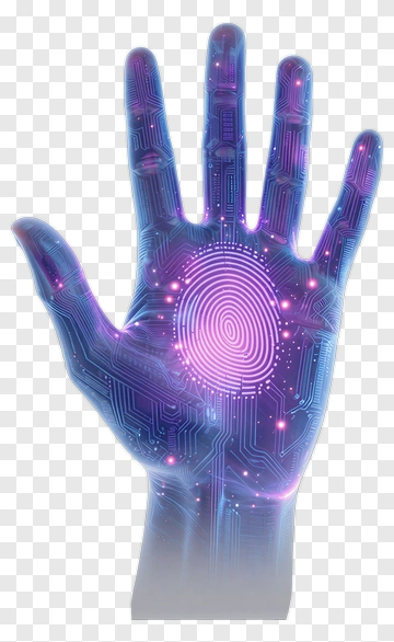 Digital Hand With Fingerprint PNG