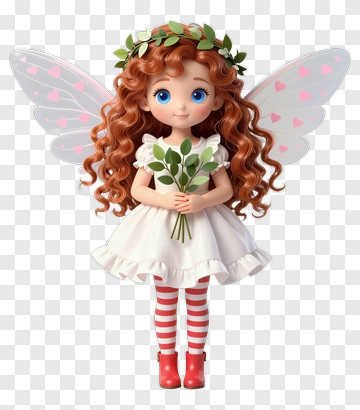 Cute Fairy Girl With Wings PNG