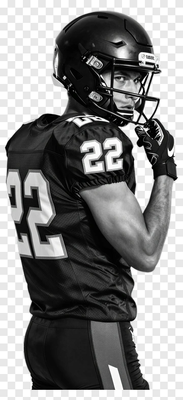Football Player In Black Uniform PNG