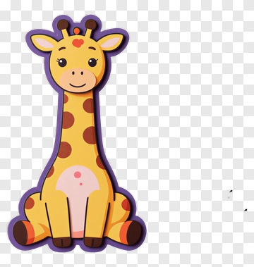 Cute Cartoon Giraffe PNG