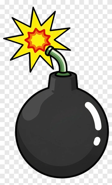Cartoon Bomb With Explosion PNG