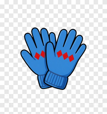 Blue Gloves With Red Diamonds PNG