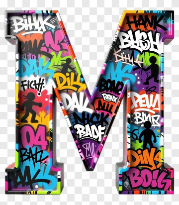 Graffiti Letter M PNG