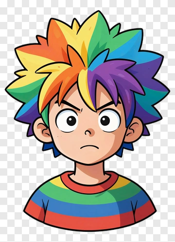 Child With Rainbow Hair PNG