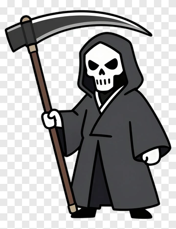 Cartoon Reaper With Scythe PNG