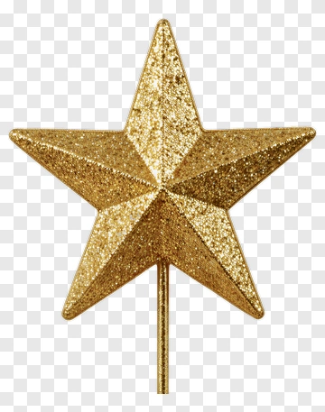Golden Glitter Star Ornament PNG