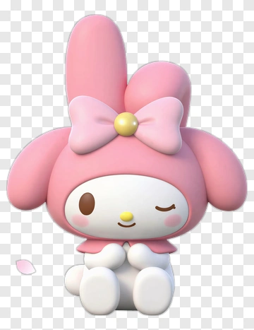 My Melody Sitting With Cherry Petals PNG