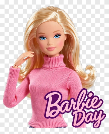 Barbie Doll In Pink Sweater PNG
