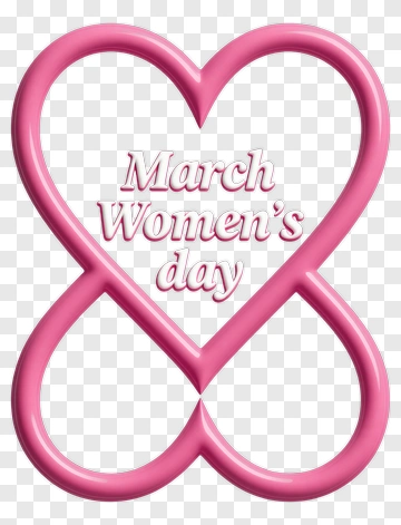 March Women's Day Heart Symbol PNG
