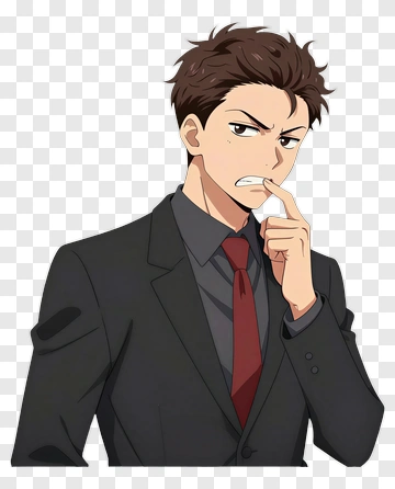 Man In Suit Thinking PNG