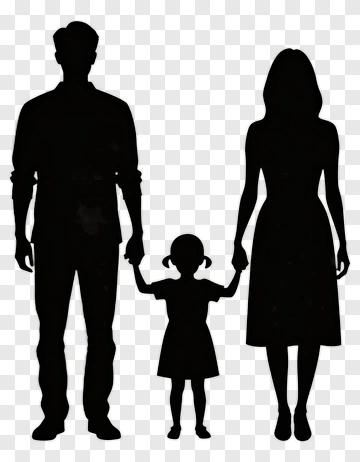 Family Silhouette Holding Hands PNG