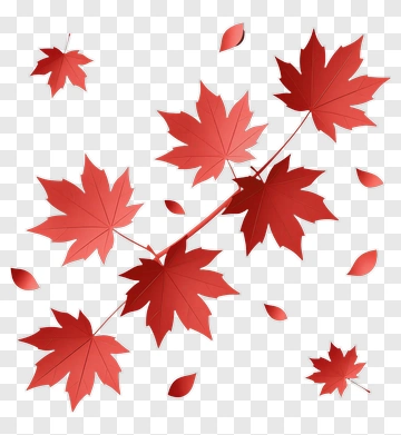Red Maple Leaves Paper Cutout PNG