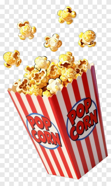 Popcorn Box With Flying Popcorn PNG