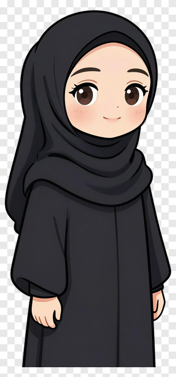 Cartoon Girl Wearing Hijab PNG