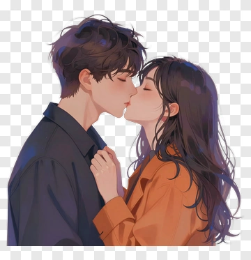 Couple Sharing A Kiss PNG