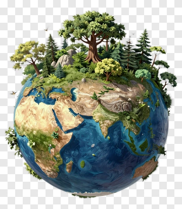 Earth Globe With Nature PNG