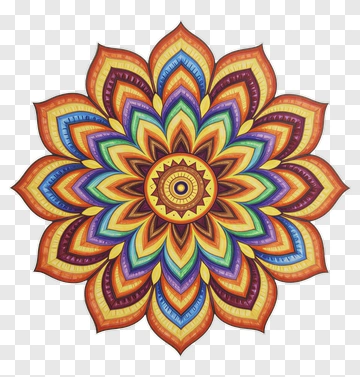 Colorful Mandala Flower Design PNG