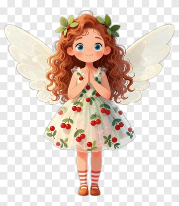 Cherry Fairy Girl With Wings PNG