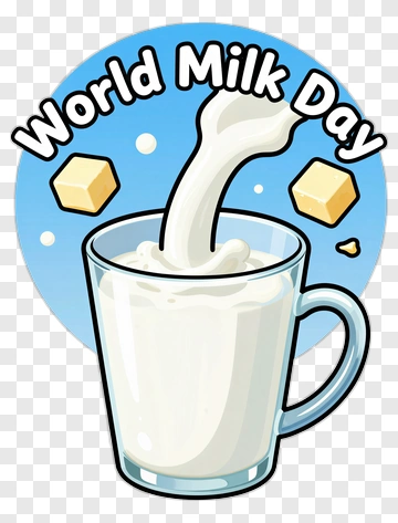 World Milk Day Milk Glass With Butter PNG