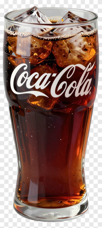 Coca-Cola In A Glass With Ice PNG
