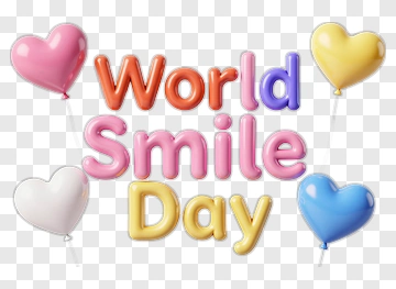 World Smile Day With Colorful Balloons PNG