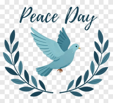 Peace Day Dove With Wreath PNG