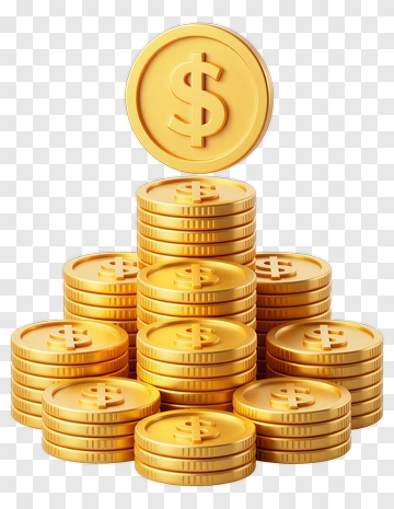 Stack Of Gold Coins With Dollar Symbol PNG
