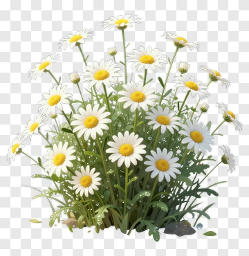 Daisy Flower Bouquet With Dewdrops PNG