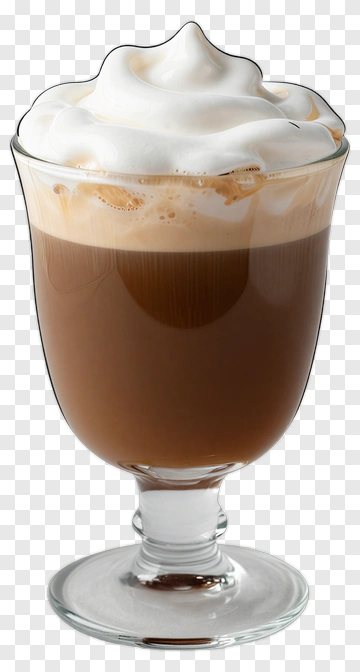 Coffee With Whipped Cream In Glass PNG