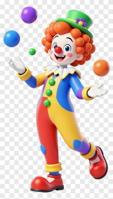 Clown Juggling Balls PNG