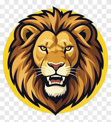 Lion Head With Yellow Circle PNG