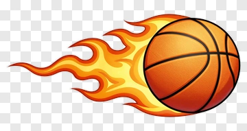 Basketball With Fire Trail PNG
