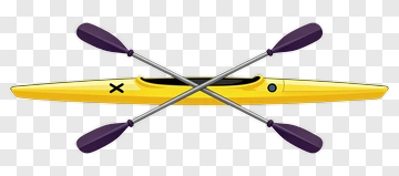 Yellow Kayak With Crossed Paddle PNG