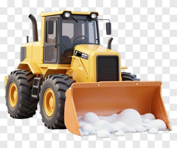Yellow Snow Plow With Snow Load PNG