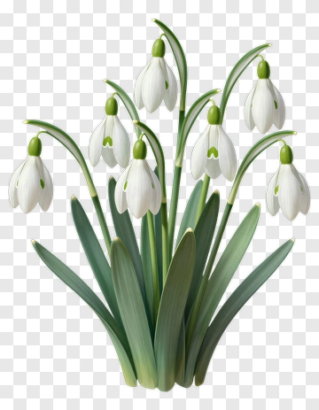 Snowdrop Flowers In Full Bloom PNG