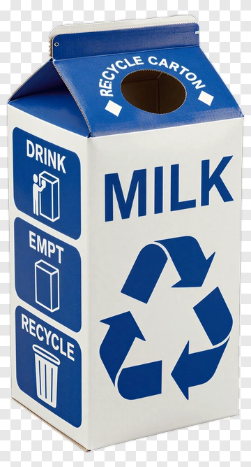 Milk Carton Recycling Bin PNG