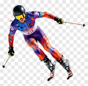 Skier In Vibrant Racing Suit PNG