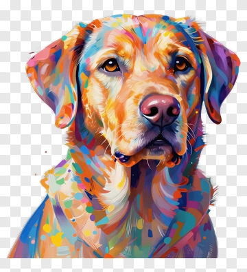 Colorful Dog Portrait PNG
