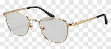 Gold And Black Framed Glasses PNG