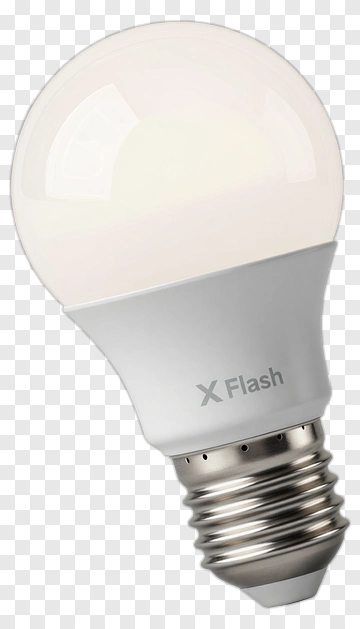 LED Bulb With X Flash Branding PNG